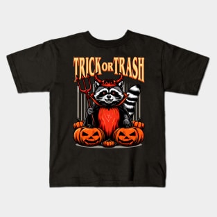 Trick or Trash Racoon Kids T-Shirt